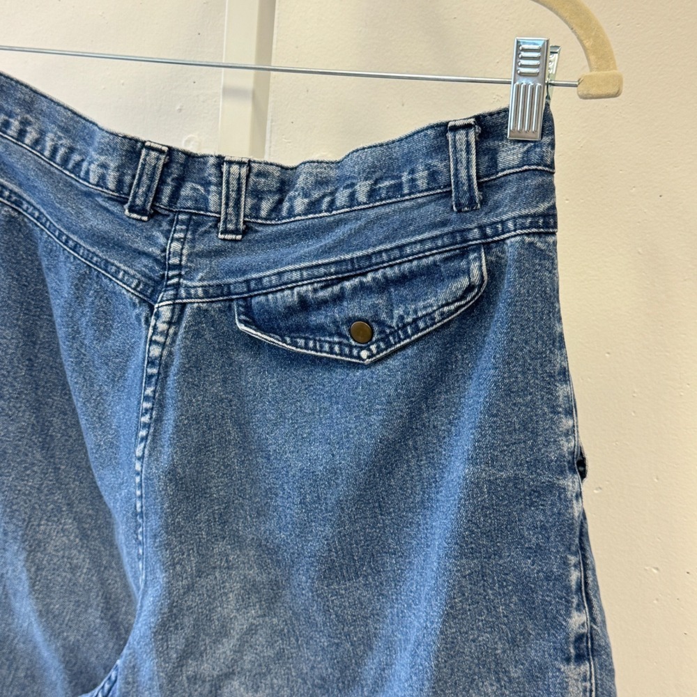 Vintage Brittania Mens Denim Shorts Blue Pleated High Rise Mid Wash 30 Waist - Picture 4 of 8